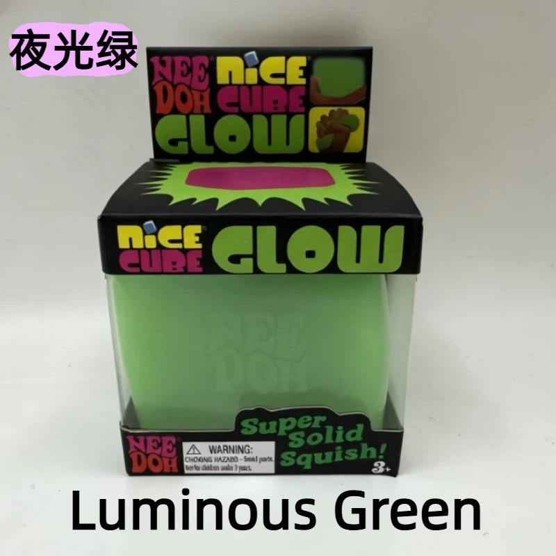 Новый Schylling Needoh Nice Cube Сквиши Игрушка-антистресс Светящаяся в темноте Медленный отскок Сенсорная Блестящая Снятие напряжения для взрослых Подарки