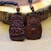 Reggio Jujube Wood Zhao Gongming Pendant: Exquisite Double-Sided Carved Hand Piece