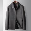 Men's Woolen Jacket Autumn and Winter Light Luxury Business Lapel Take-off Down Liner Double-sided Woolen Youth Tooling Jacket