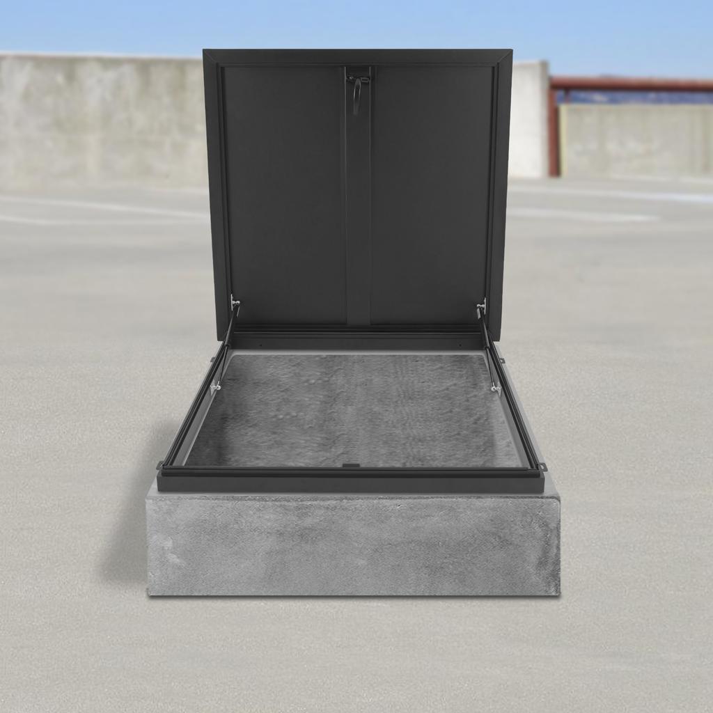 23,6*23,6 дюйма/31,5*31,5 дюйма Люк на крыше из алюминиевого сплава, Черный/Белый Квадратный Люк для выхода на крышу для жилого здания