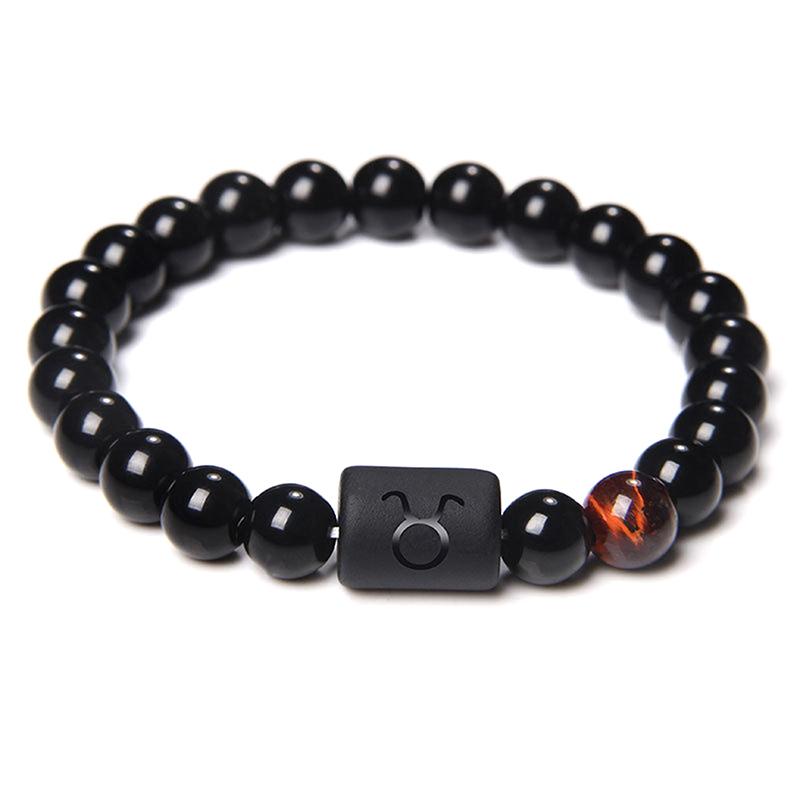 Браслет из натурального камня с бусинами 12 созвездий, парный браслет для женщин и мужчин, высококачественный эластичный браслет из веревки, ювелирные изделия, подарки