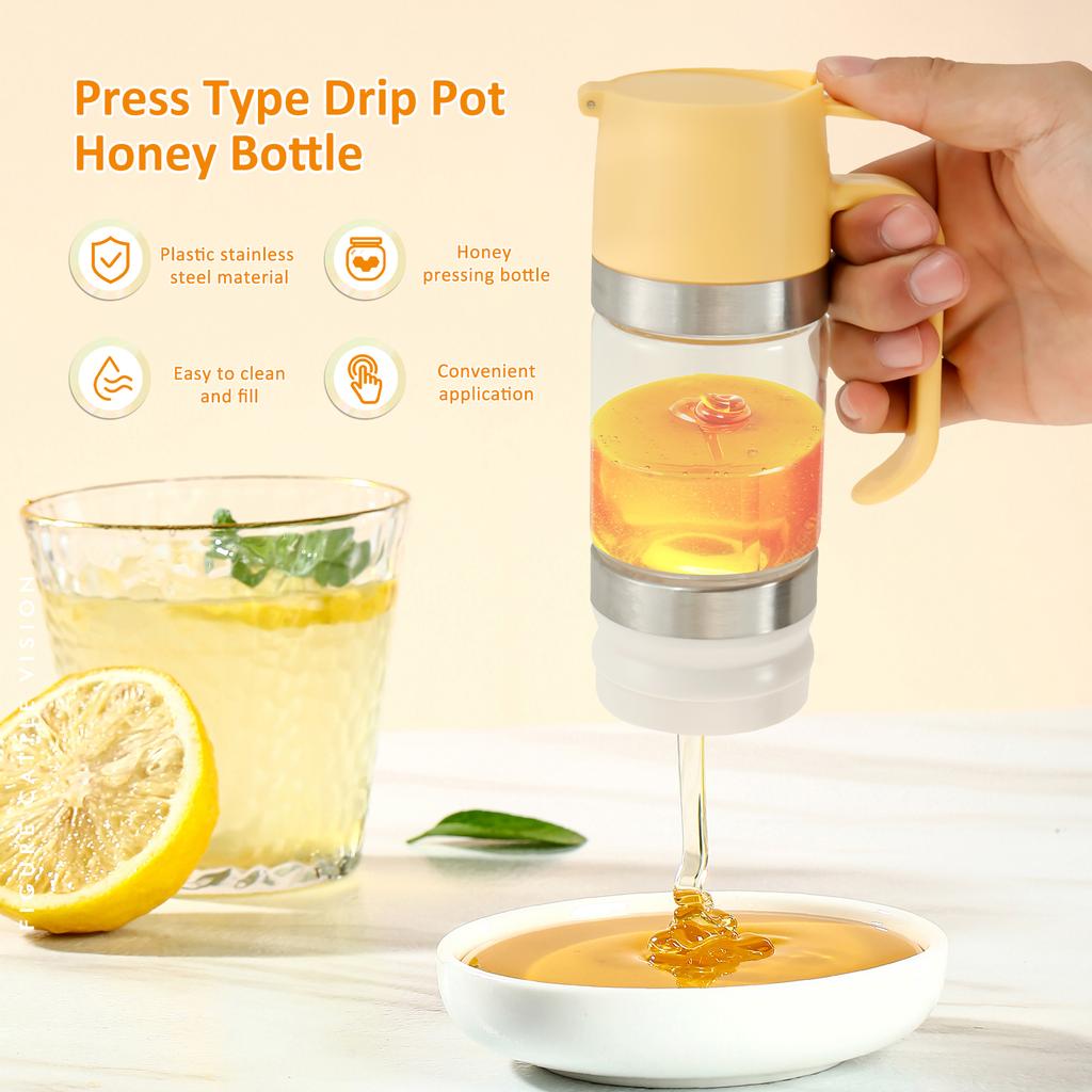 Стеклянный диспенсер для меда с ручкой, банка для масла без капель, графин для барбекю, кухни, выпечки, жарки, пикника, многофункциональный диспенсер для кленового сиропа