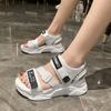 Summer Sponge Cake with Casual Open-toed Sandals for Schoolgirls Thick-soled Velcro Beach Shoes