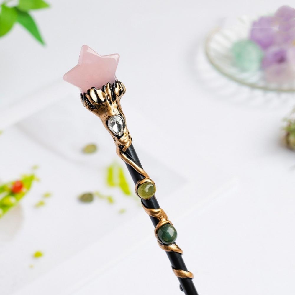 DIY Handmade Crystal Magic Wand Halloween Prop Magic Scepter Creative Fairy Stick Women Girls