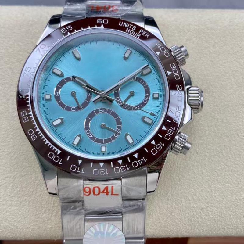 Мужские автоматические механические часы Rolex Daytona 40 мм, многофункциональные, с инкрустацией бриллиантами.