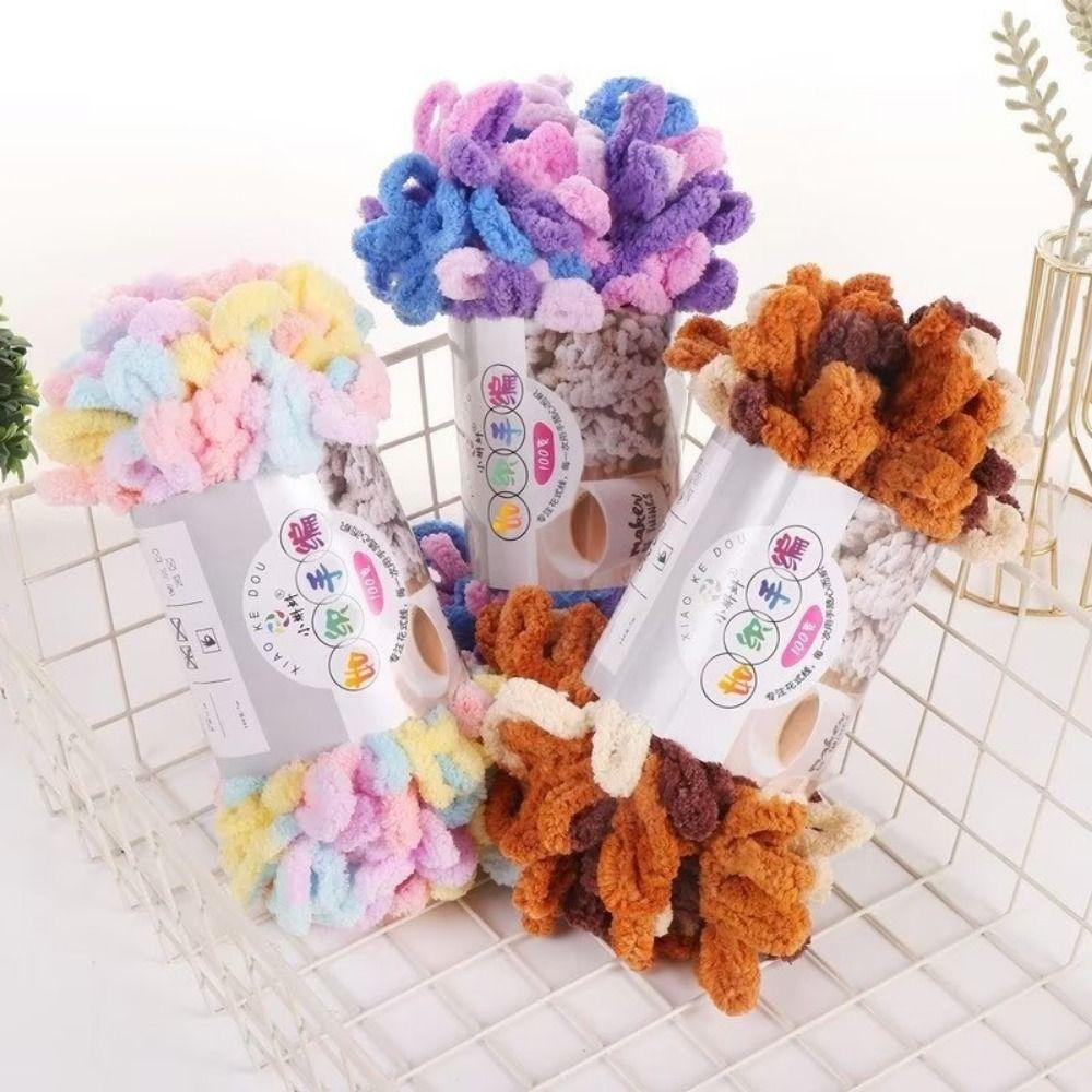 Multi-color Finger Circle Yarn 100g/Roll Hand Knitting Yarn Finger Loop Yarn Crochet Projects