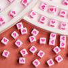 DIY Сердце Квадратная Форма Бусины Свободные 40 Шт Браслет Ожерелье Аксессуары Для Изготовления Ювелирных Изделий Акриловые 6 мм Кубические Бусины