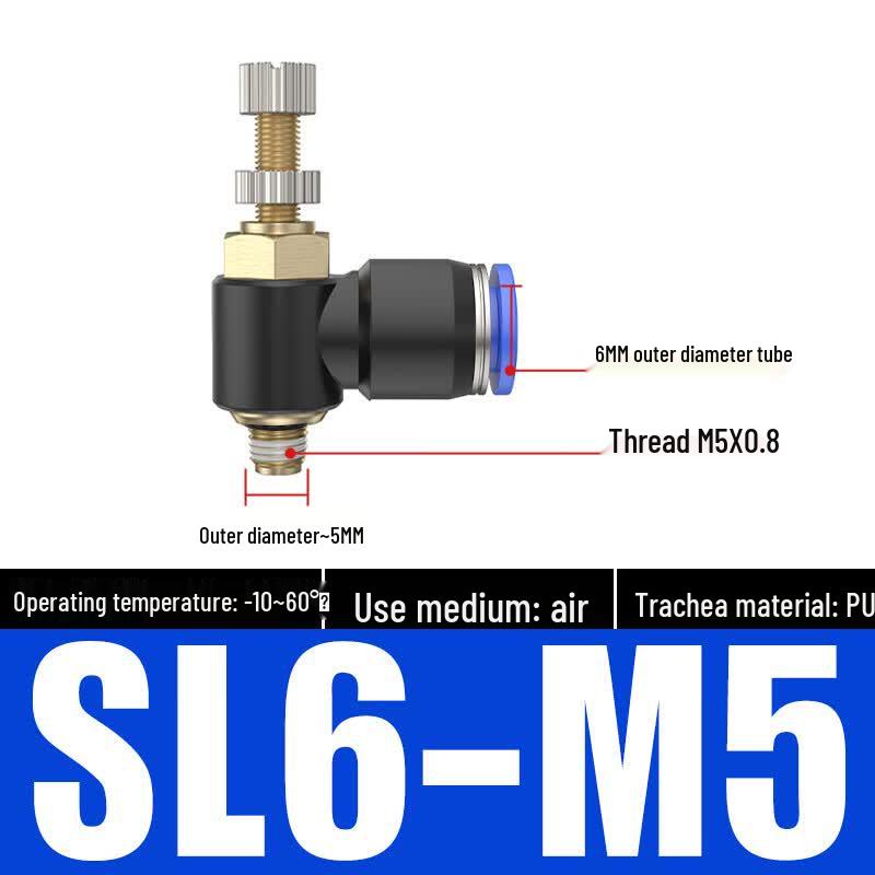 Junsong Pneumatic SL Adjustable Quick Connector Throttle Valve
