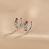 Серьги с цветным цирконием, женский нишевый дизайн Sense, уникальные контрастные радужные серьги