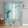 Marble Texture Green Sheer Curtains for Bedroom Living Room Decoration Window Curtain for Kitchen Tulle Voile Organza Drapes