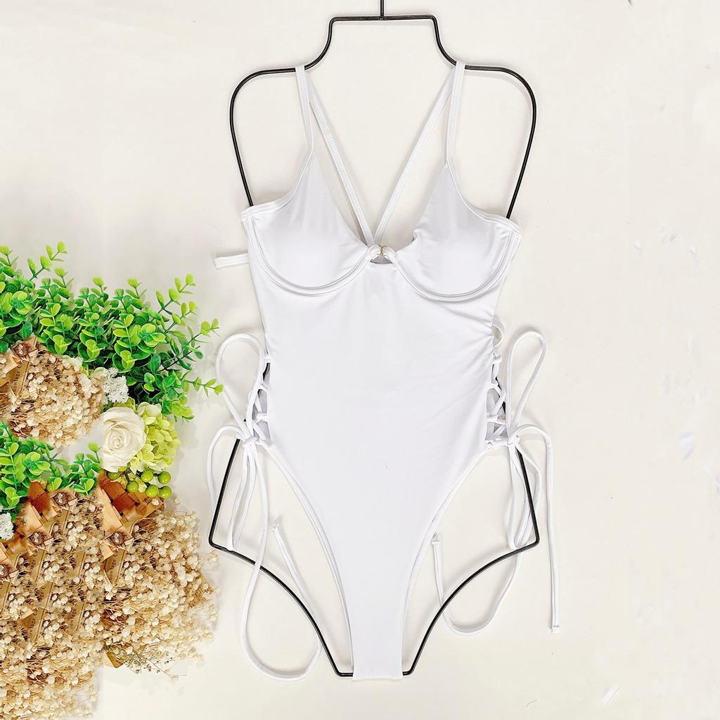 Push Up Women Swimwear One Piece Swimsuit Female Solid Monokini Bandage Swim Suits Sexy Bathing Suit Swimming Beachwear Monokini