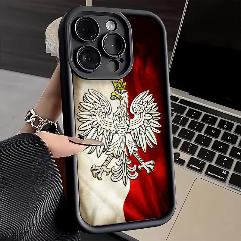 Чехол для телефона iPhone 17 Air 16E 15 16 Pro Max Флаг Польши Белый Красный Чехол 14 Plus 13 12 Mini Мягкий Силиконовый Fundas