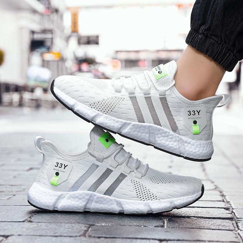 Иностранные сверхлегкие кроссовки большого размера, модная мужская обувь, летающая тканая дышащая сетка, повседневная обувь, пара попкорновых спортивных кроссовок для мужчин