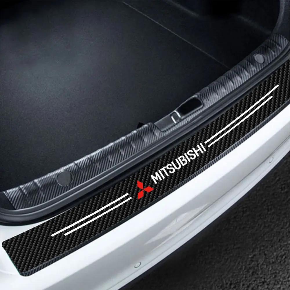 Car Door Sill Protector Plate PU Leather Carbon Fiber Threshold Anti-Scratch Sticker for Mitsubishi Outlander ASX Pajero Sport L