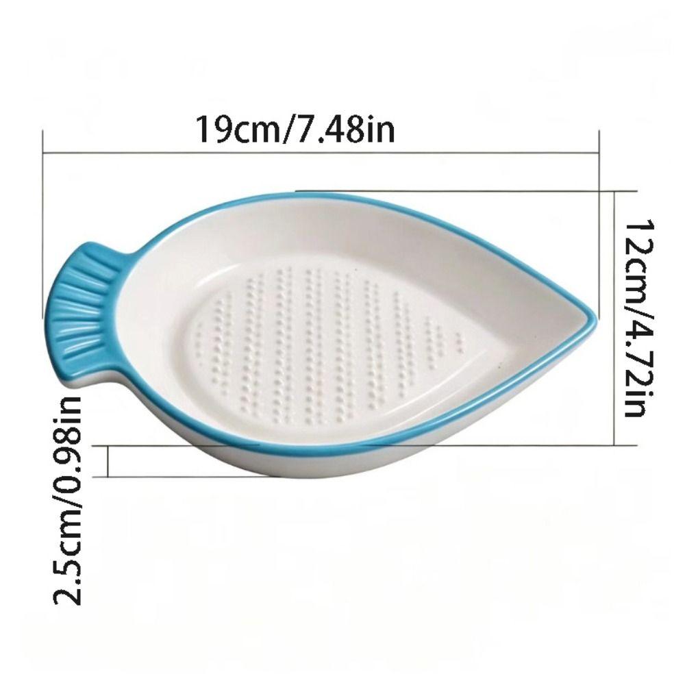 Ceramic Garlic Ginger Grater Non-Slip Garlic Shredding Plate Seasoning Dipping Dish Restaurants