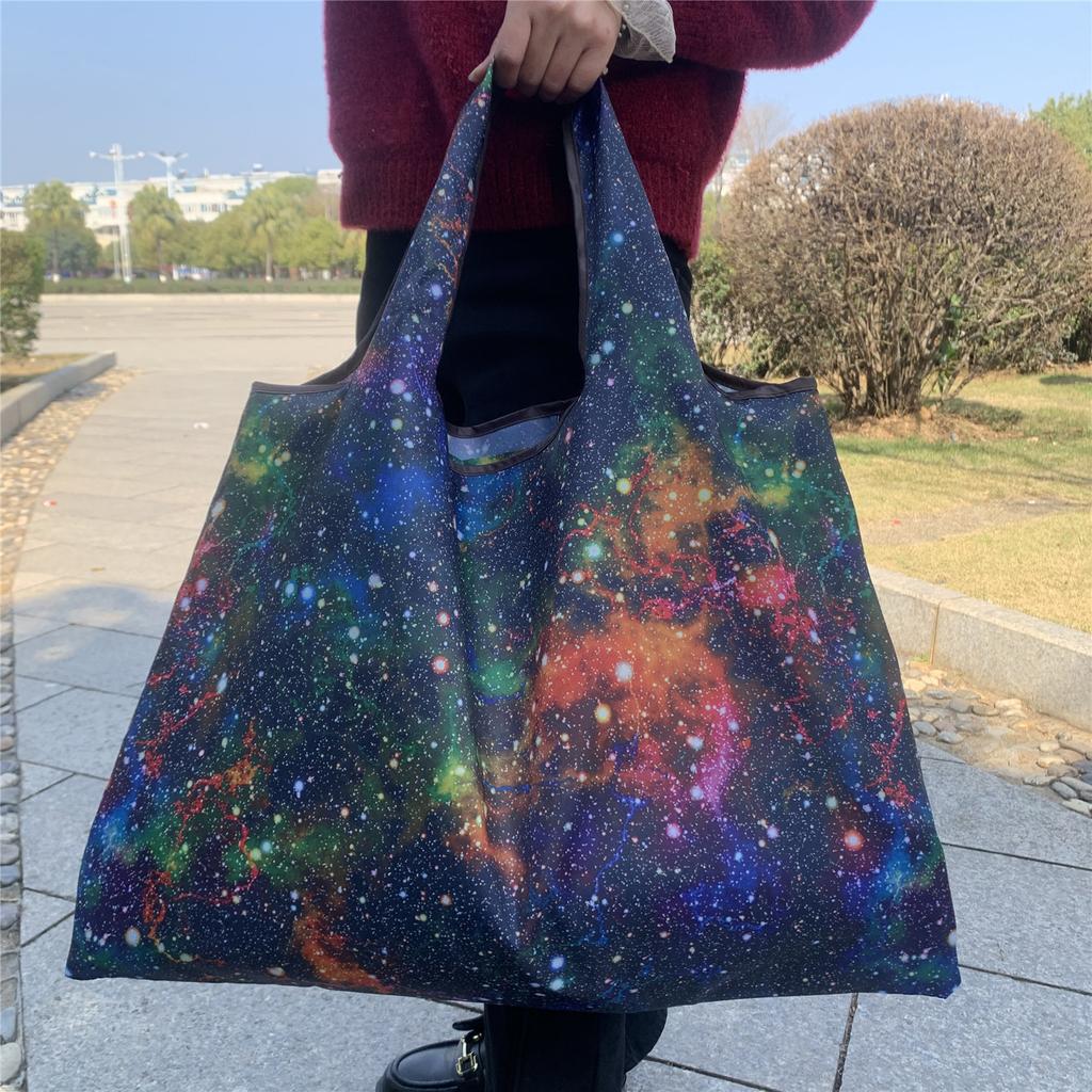 Сумка Большая складная сумка для покупок Многоразовая сумка для продуктов Прочная нейлоновая сумка подходит для подарка на переработку продуктов