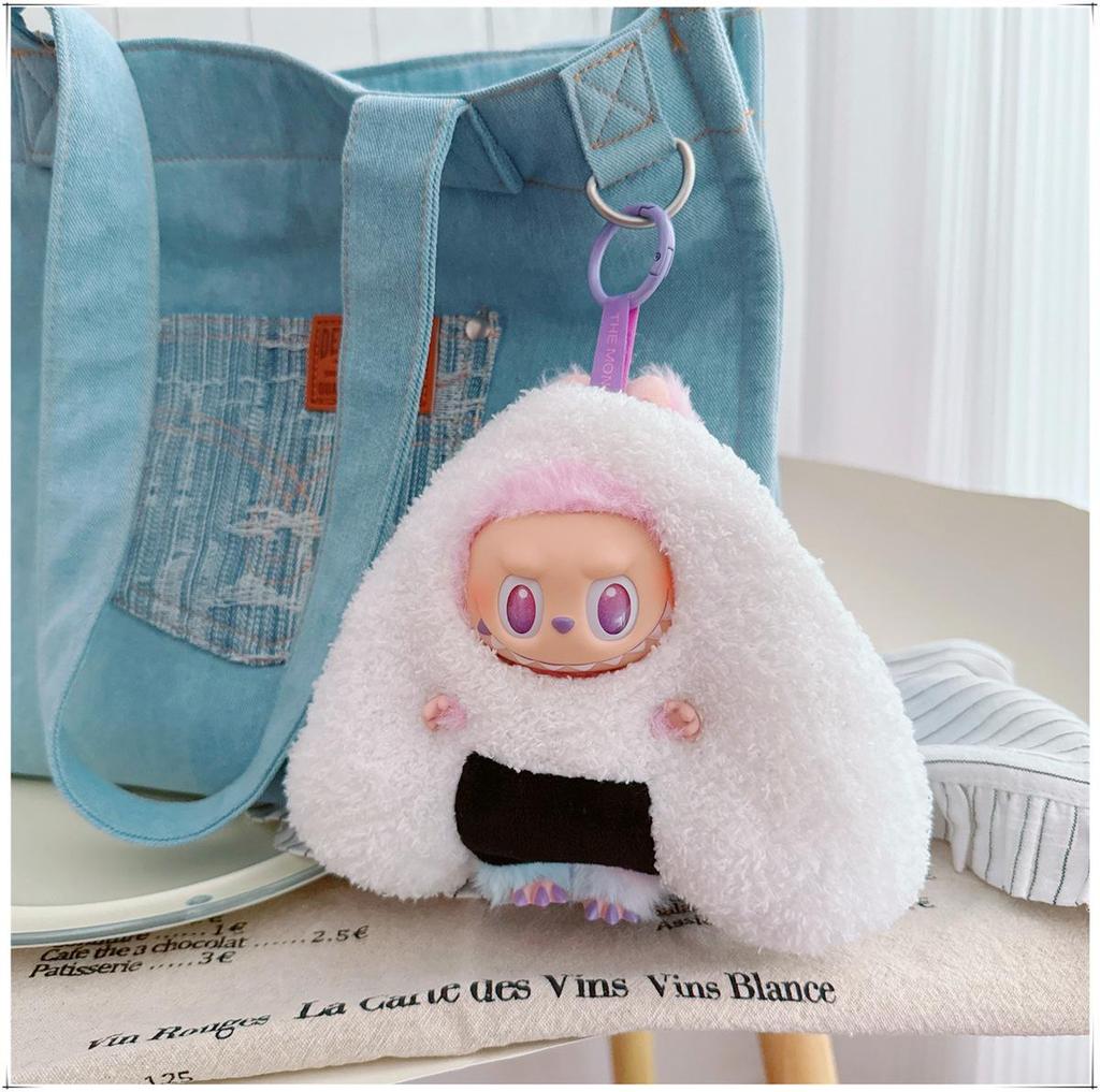 10cm Labubu Doll Clothes: Self-Deprecating Bear Plush Cape for 17cm Labubu Doll