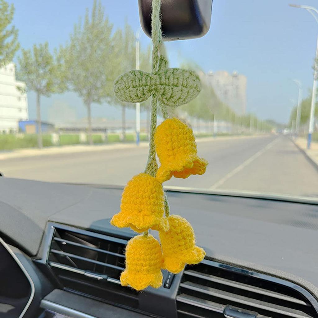 Милый Ручной Вязаный Колокольчик Автомобильные Аксессуары для Женщин, Подвеска на Зеркало Заднего Вида