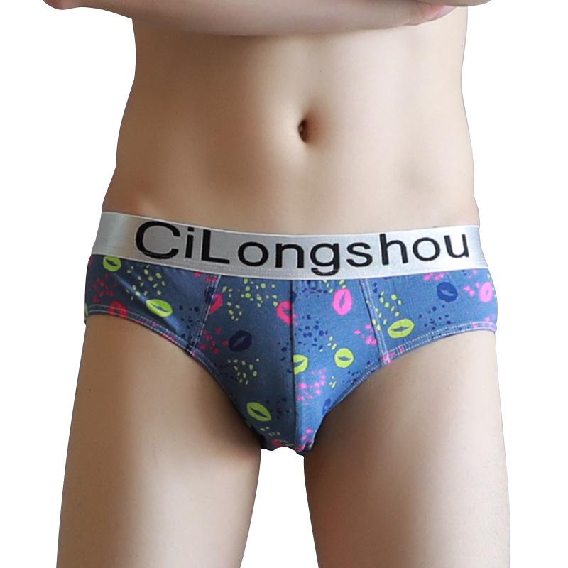 Men's Underwear Cotton Printed Triangle Underwear Men's Low Waist Fashionable Cotton Triangle Underwear