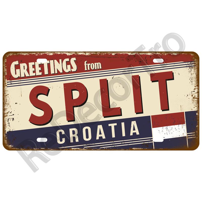 Франция Жестяная табличка Россия Испания Металлическая табличка Германия США Флаг страны Жестяная табличка для стены Домашний ресторан Ремесло Бар Декор