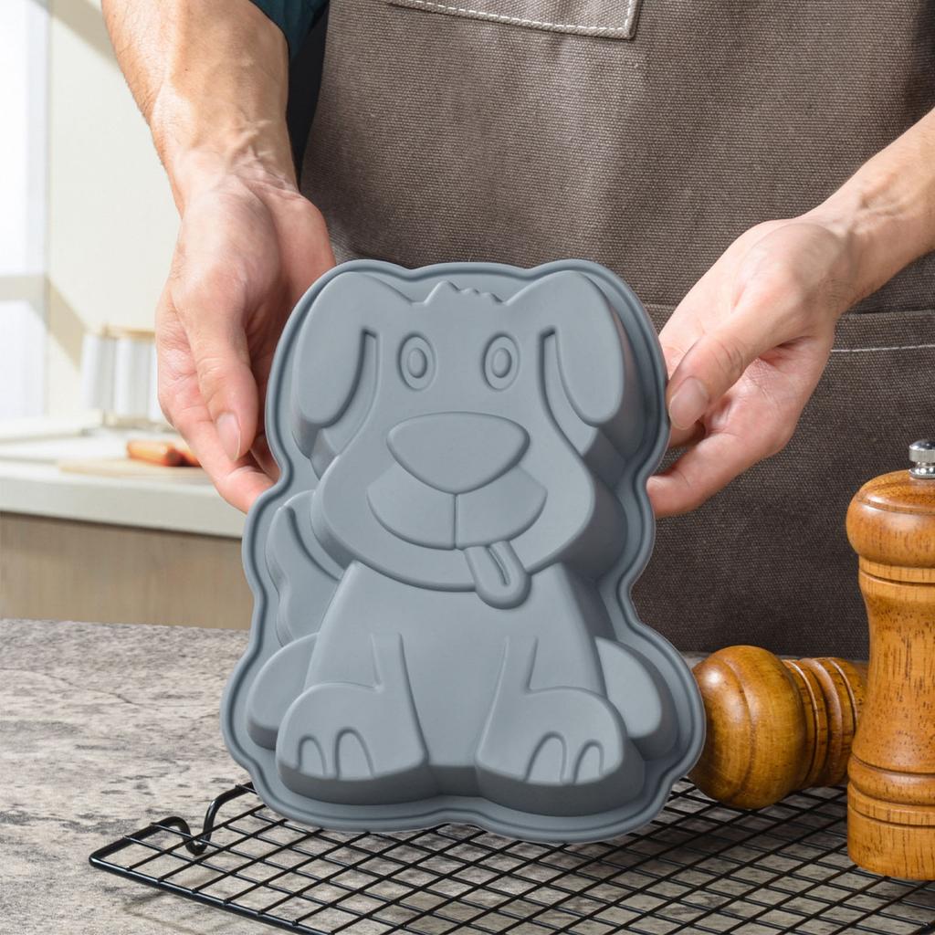 3pcs Cartoon Silicone Baking Mold Dinosaur Hippo Dog Shape Food Grade Non Stick Cute Cake Mold