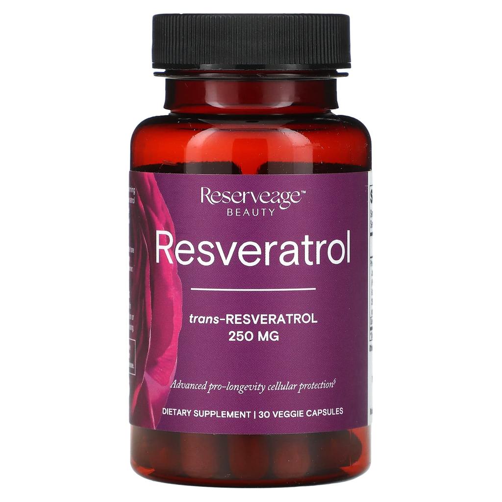 Reserveage Beauty, Resveratrol, 250mg, 30 Veggie Capsules