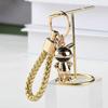 Light luxury woven rope car keychain, astronaut bunny jewelry key chain, cute pendant pendant for men and women