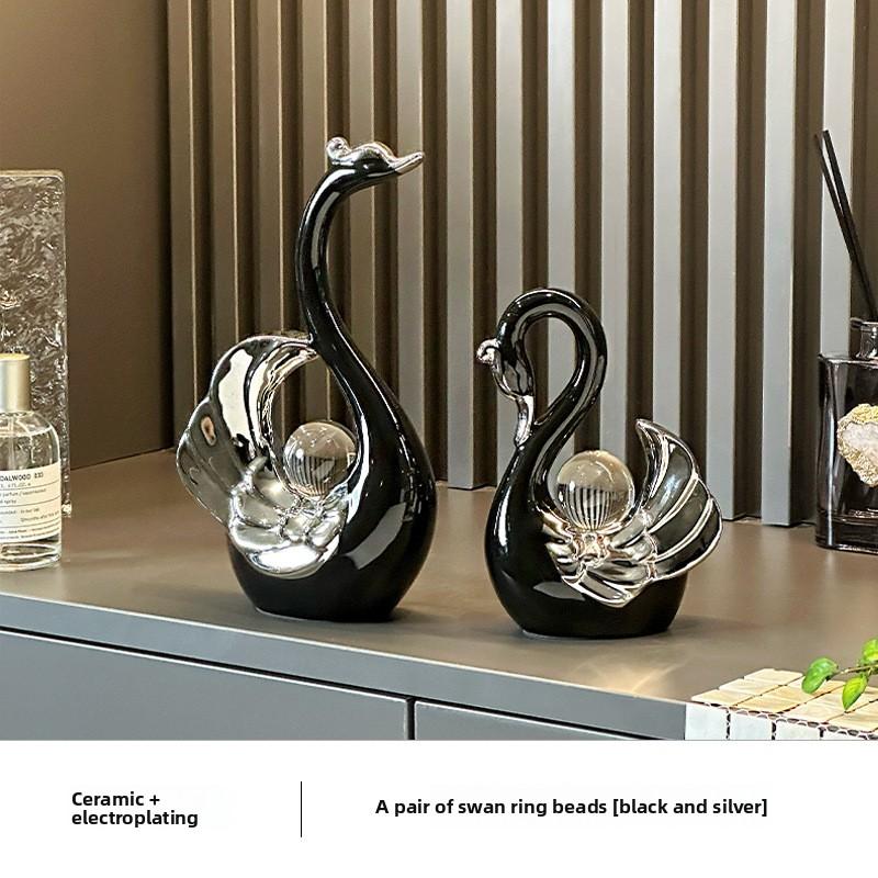 Хрустальный шар Пара лебедей Украшение для современного роскошного дома, прихожей, гостиной, винного шкафа, тумбы под телевизор, свадебный подарок
