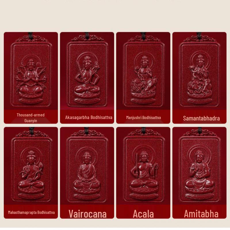 2024 Zodiac Dragon Pendant: Genuine Cinnabar Guardian Amulet for Men & Women In Benming Year, with Purple Gold Sand.