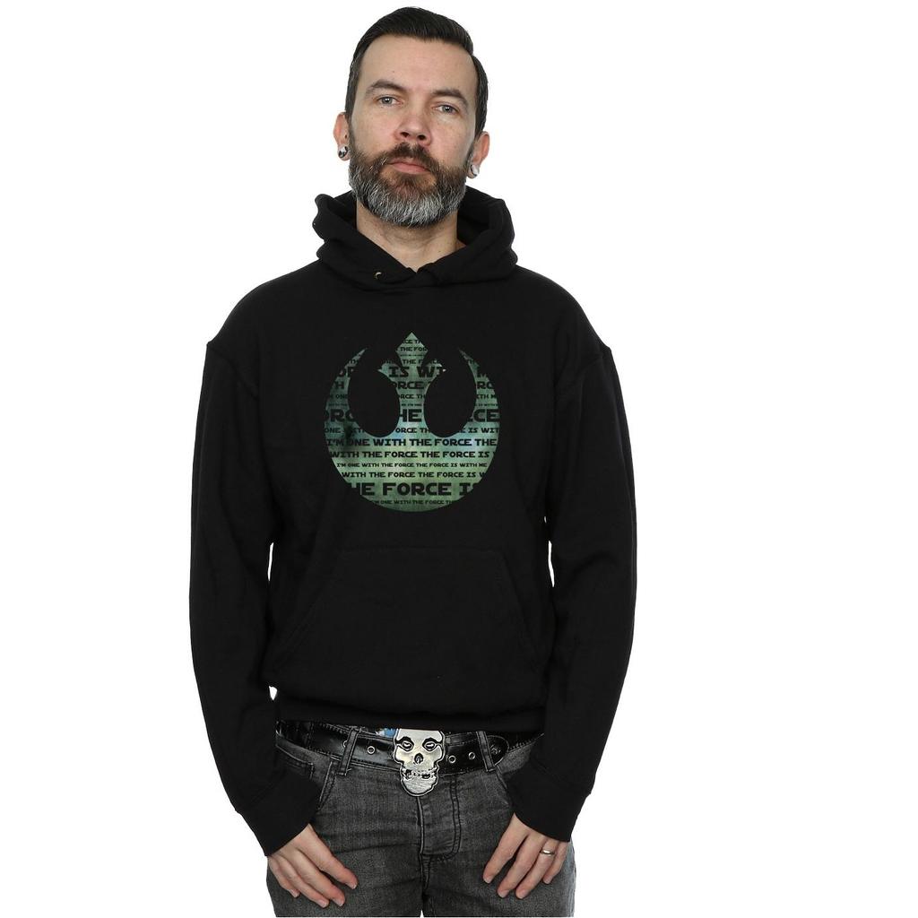 Star Wars Mens Rogue One I´m One With The Force Alliance Emblem Green Hoodie