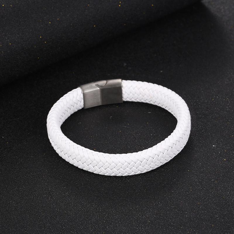 Новый мужской браслет из грубой кожи - плетение из веревки для рук