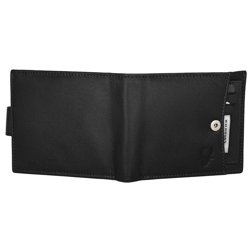 Черный кожаный кошелек для мужчин WildHorn
