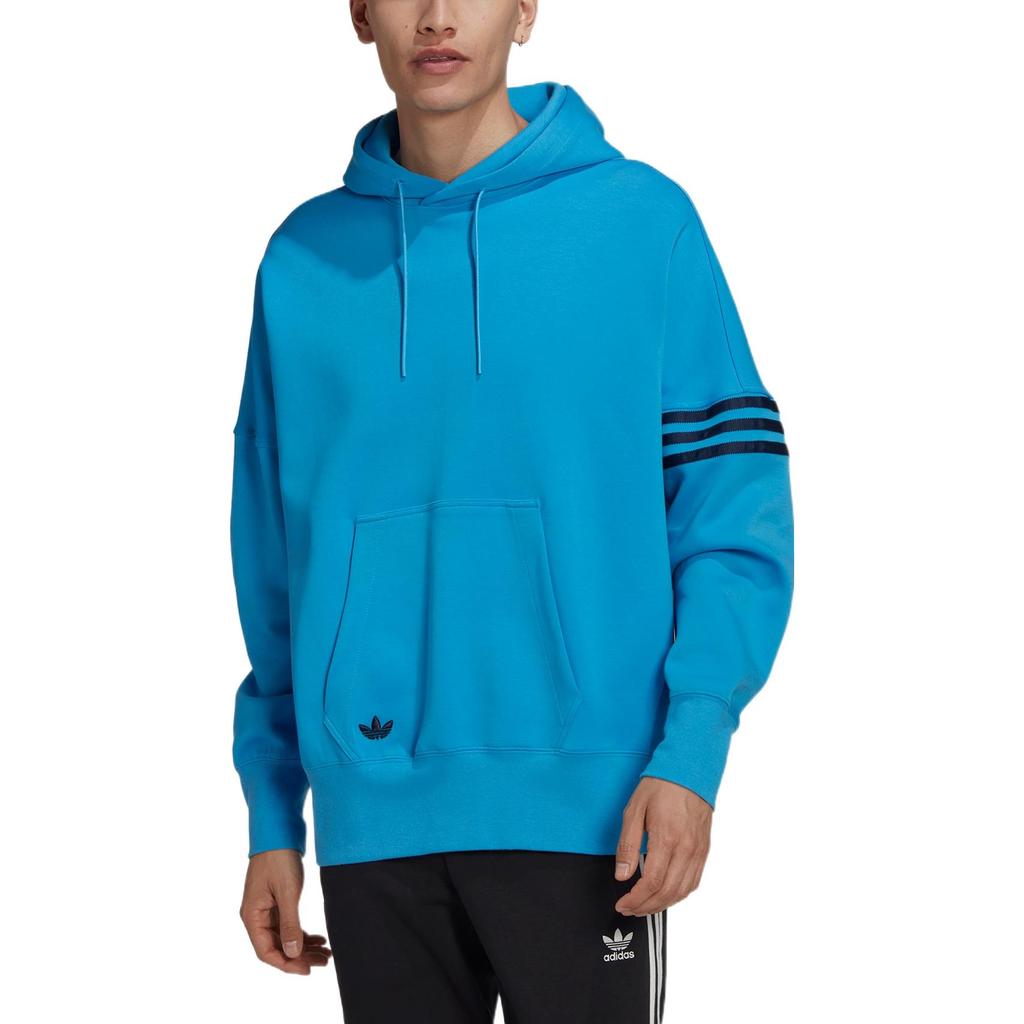 Adidas Оригинальные мужские топы с капюшоном и длинным рукавом с логотипом Trefoil Solid Drawstring HM1872