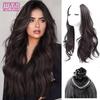 WTB Синтетический парик Женские длинные вьющиеся волосы Цельный U-образный французский наращивание 4 зажима Накладные волосы Коричневые черные термостойкие искусственные волосы