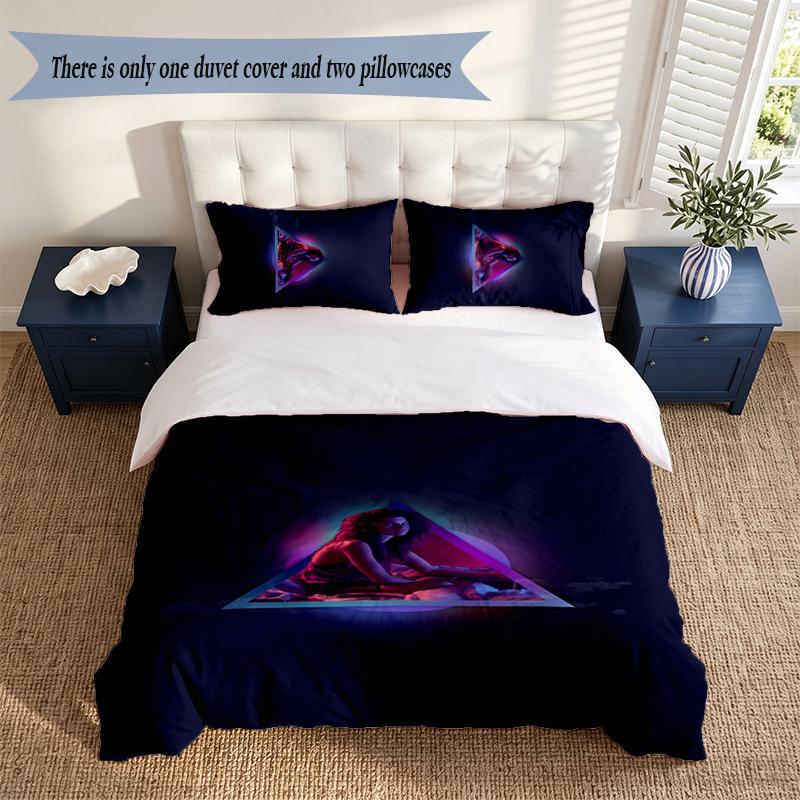 Euphoria 3‑Piece Bedding Set Soft Microfiber Duvet Cover Pillowcases Comfortable Bed Linen for Bedroom Decoration