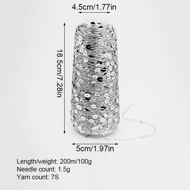 1 Roll/100g Beaded Designs with Large Sequins Bags Crafting Thread Sewing Crochet Yarn Hand Knitting Multiple Options Available