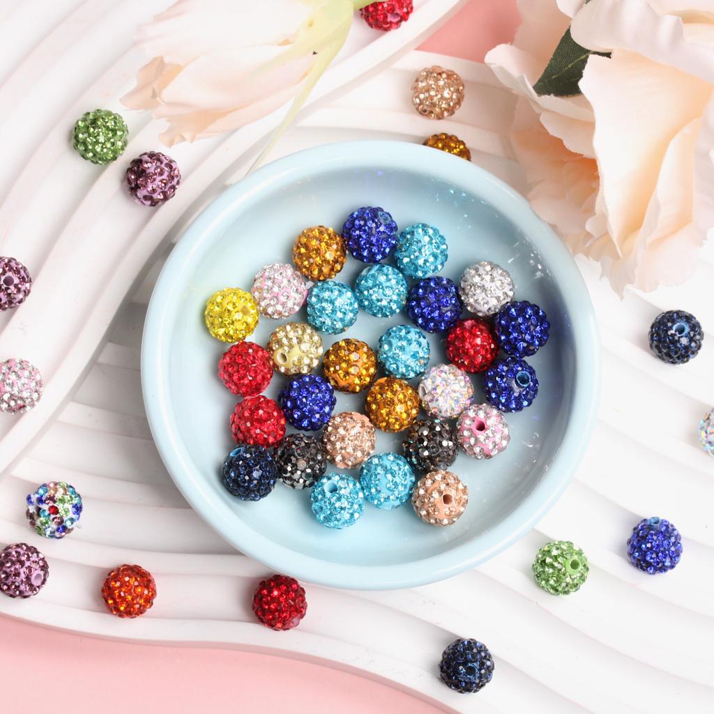 High Quality Disco Pave Clay 30pcs Czech Crystal Spacerbead 10mm Rhinestone Rounddiscoball
