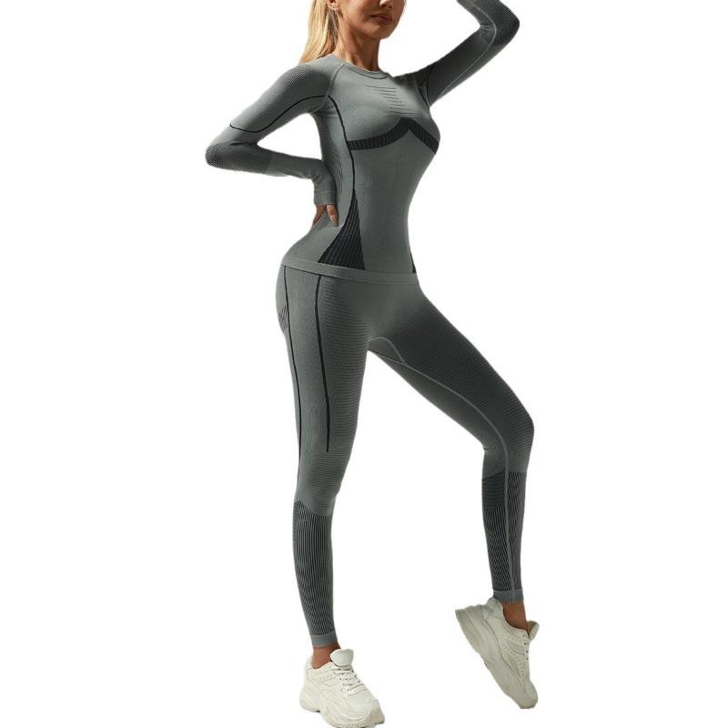 Seamless Skiing Base Set Thermal Underwear Quick Drying Sportswear Suitable for Skiing Fitness Sportswear and Winter Sports