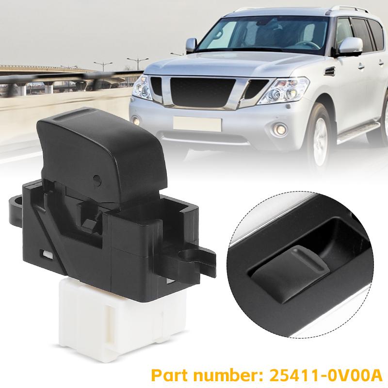 25411-0V00A Одиночная кнопка стеклоподъемника для NISSAN PATROL GU Y61 1997-2012 Navara D22 2003 2004 2005 2006 2007 2008-2016 Черный