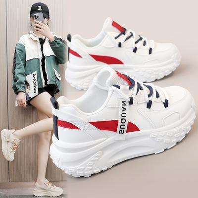 K6706 Новые весенне-летние дышащие неуклюжие кроссовки, повседневные кроссовки, толстая подошва, универсальная женская обувь с увеличенными цветными блоками, спортивная обувь