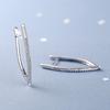 V-Shaped Triangle Cubic Zirconia Stud Earrings for Women - European & American Fashion, Geometric Ear Jewelry, Copper