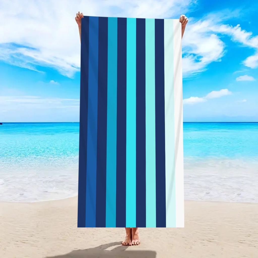 Ultra-Absorbent Striped Beach & Bath Towel - Thick, Soft, Microfiber
