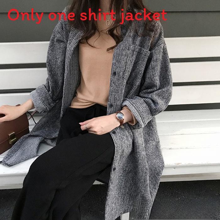 Corduroy Shirt For Women With Relaxed Bf Fit And Piping Design For Casual Autumn Wear
