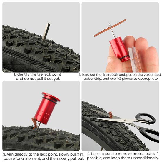 1 Set Bicycle Tubeless Tire Repair Kit Portable Professional Mountain Road Bike Tire Flat Puncture Fix Emergency Repair Tools