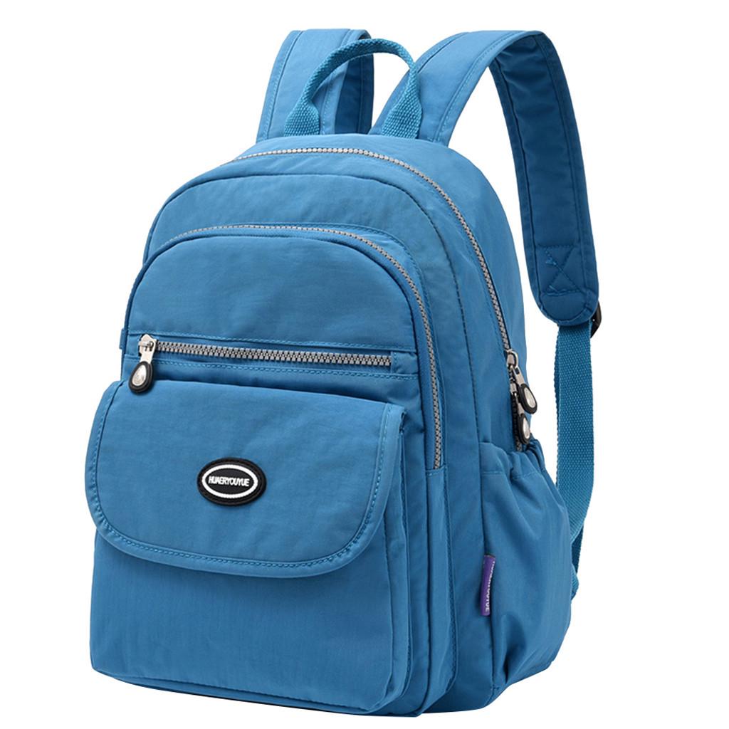 Женские модные однотонные портативные студенческие рюкзаки на молнии большой емкости