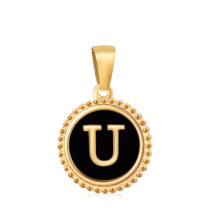 Новый кулон с черной буквой в виде капли масла, кружево 18 карат, классический универсальный нишевый дизайн кулона