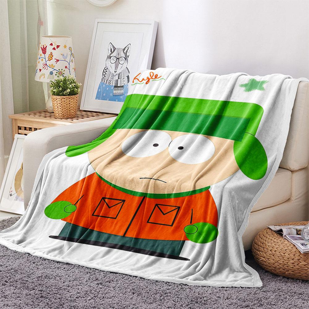 Kyle South Park Printed Flannel Blanket, soft throw for bedroom sofa, washable, fan merchandise, great gift.