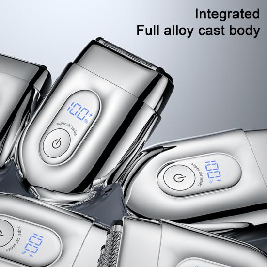 Мини-электробритва со светодиодным дисплеем, USB-перезаряжаемая, водонепроницаемая, с 3 головками, портативная дорожная бритва для мужчин, триммер для бороды, инструмент для удаления волос