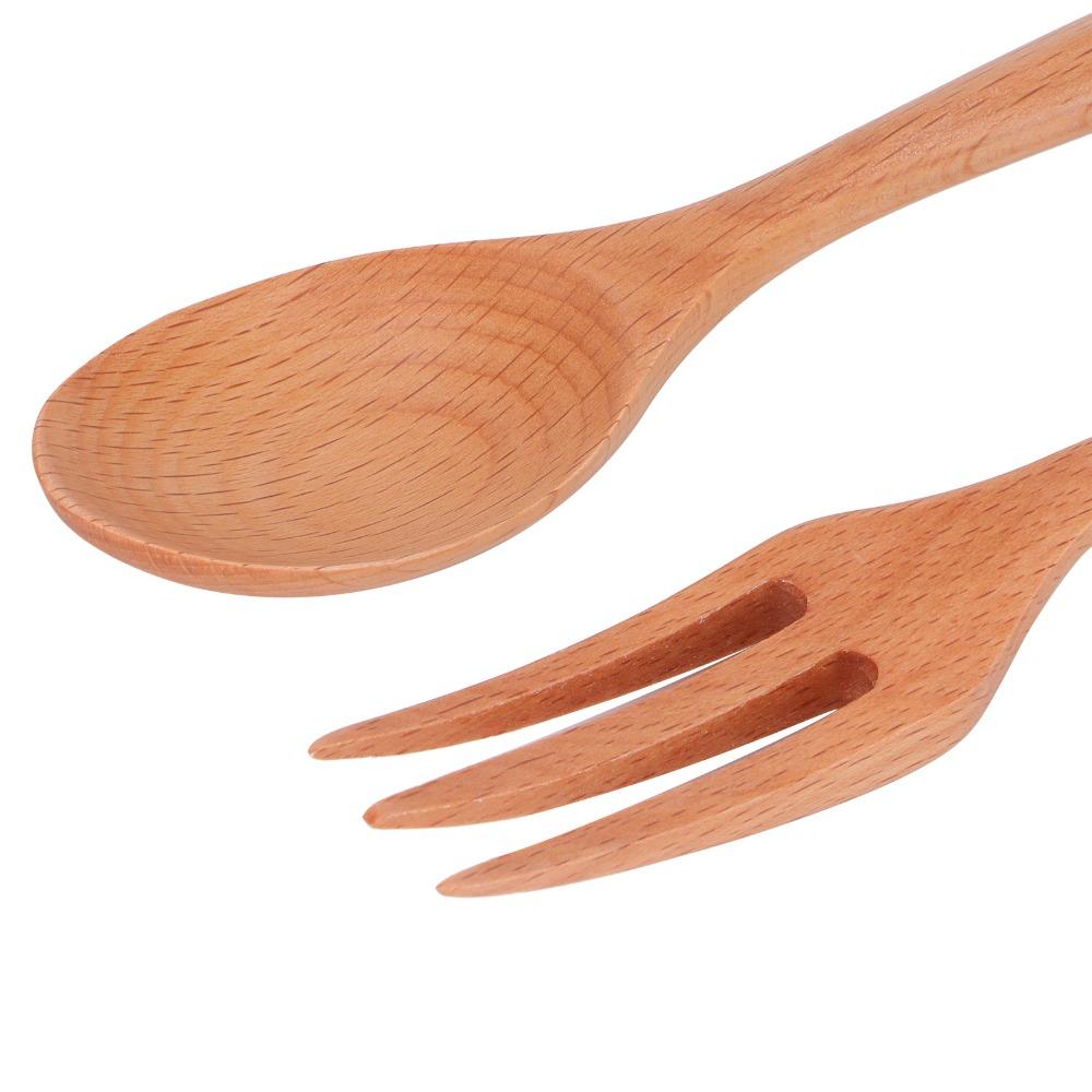 2Pcs Practical Spork Smooth Polished Kitchen Utensil Easy Maintenance Serving Spork Family Dining