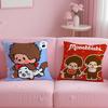 classic toy brand Monchhichi Cushion Cover Soft  EasyWash Pillow Case  Versatile for Couch Bed Travel and Office